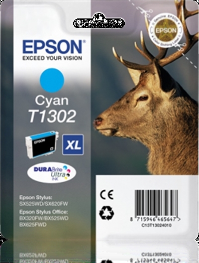 Eredeti Epson T1302 ciánkék patron