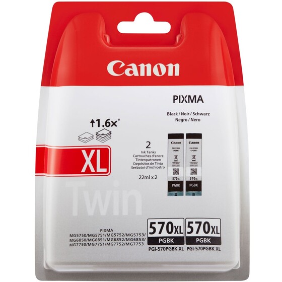 Canon PGI-570PGBK XL Twin Pack, fekete patron csomag (0318C007) eredeti