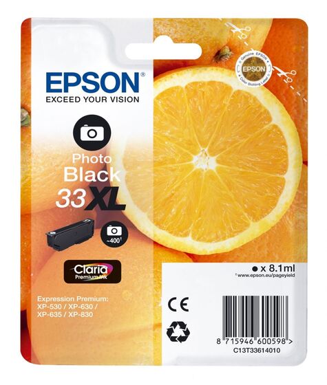 Eredeti Epson 33XL nagy kapacitású fotó fekete patron