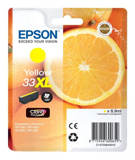 Eredeti Epson 33XL nagy kapacitású sárga patron