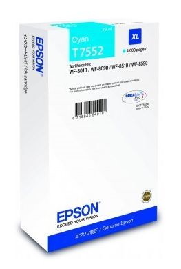 Eredeti Epson T7552 nagy kapacitású ciánkék patron