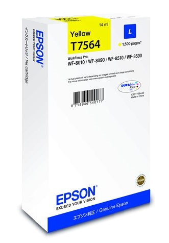 Eredeti Epson T7564 sárga patron