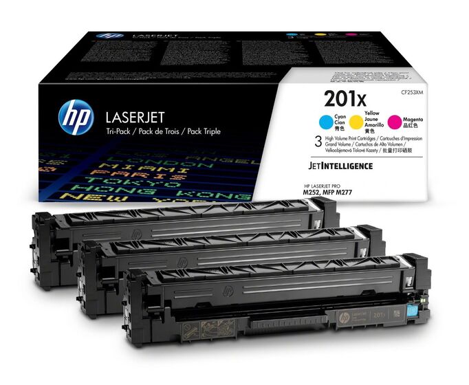 HP 201X színes kit (CF253XM 1-1db ciánkék, magenta és sárga toner) eredeti